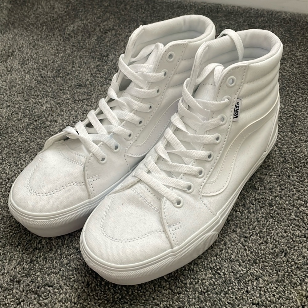 Vans White High-Top Canvas Sneakers
